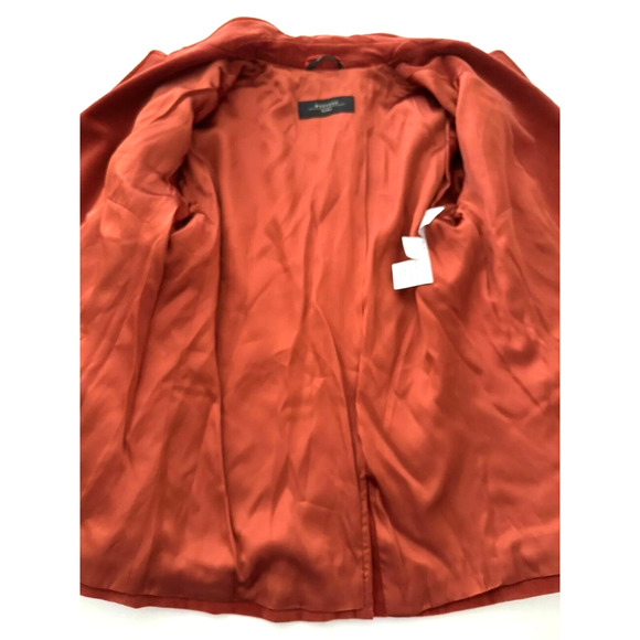 MaxMara Weekend Blazer 12 Red/Orange Cotton Stretch Velveteen Lined Jacket Italy - Picture 8 of 14